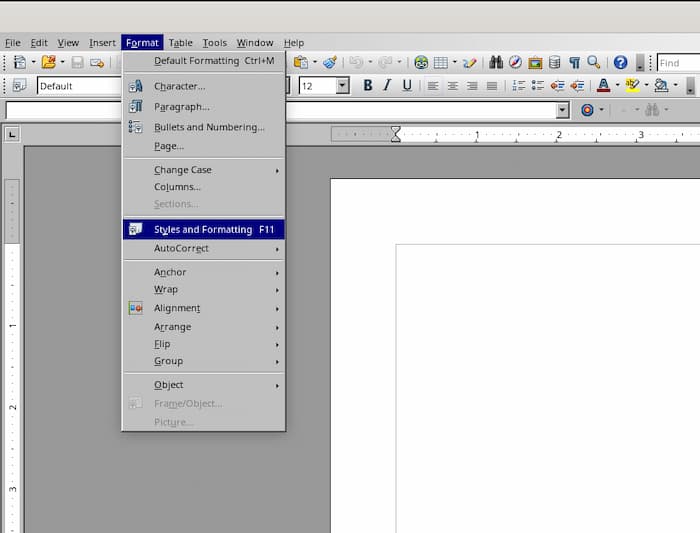 Open Office Style Format