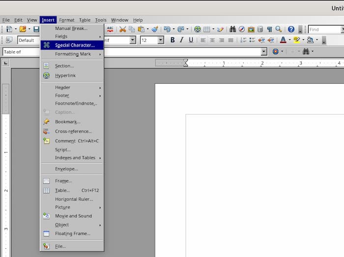 Open Office Tips Special Characters
