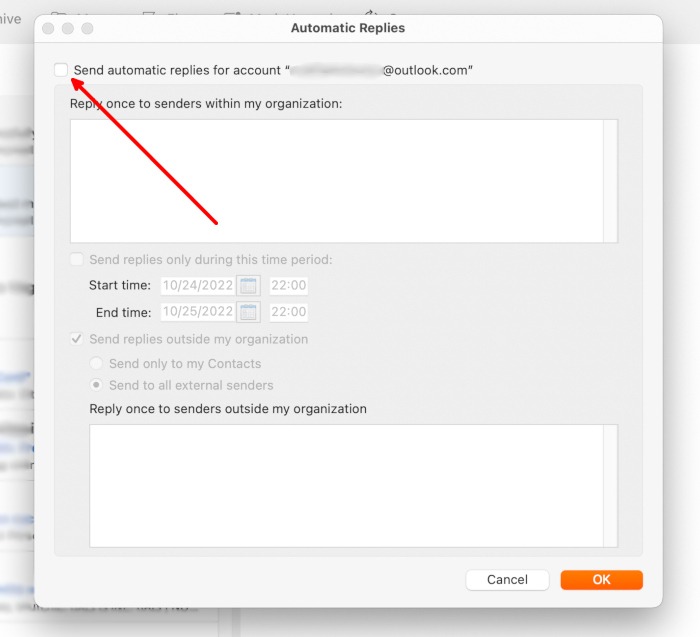 Out of Office Message Outlook Mac Tools Automatic Replies