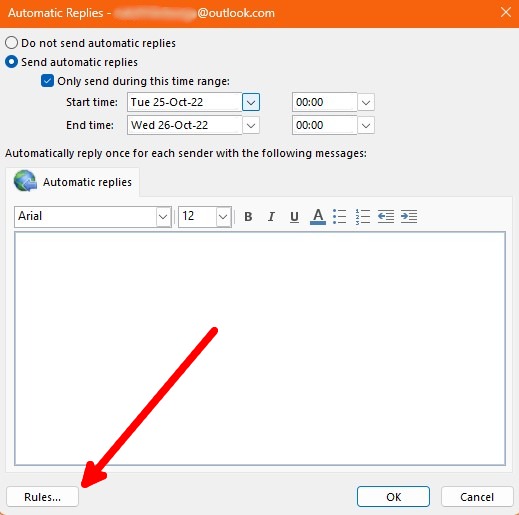Out Of Office Message Outlook Windows Automatic Replies Rules
