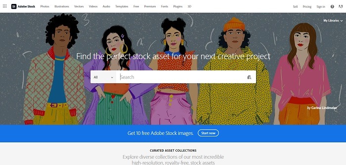 Searching Adobe's vast image library.