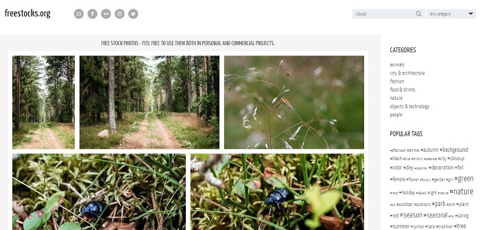 Looking for nature photos on Freestocks.