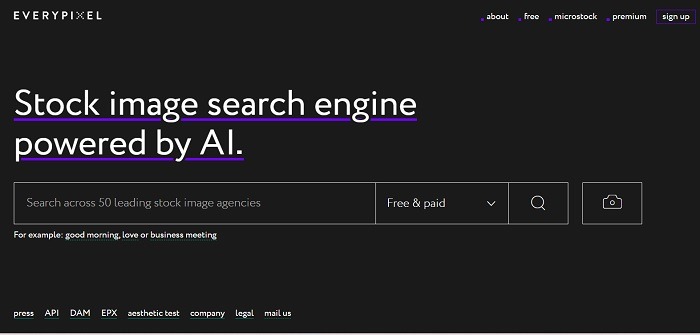 Using Everypixel to search multiple image search engines at once.