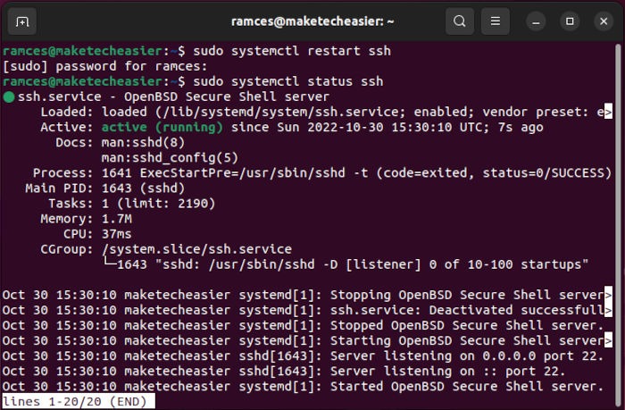Ubuntu Ssh Server Secure 18 Restart Ssh Daemon