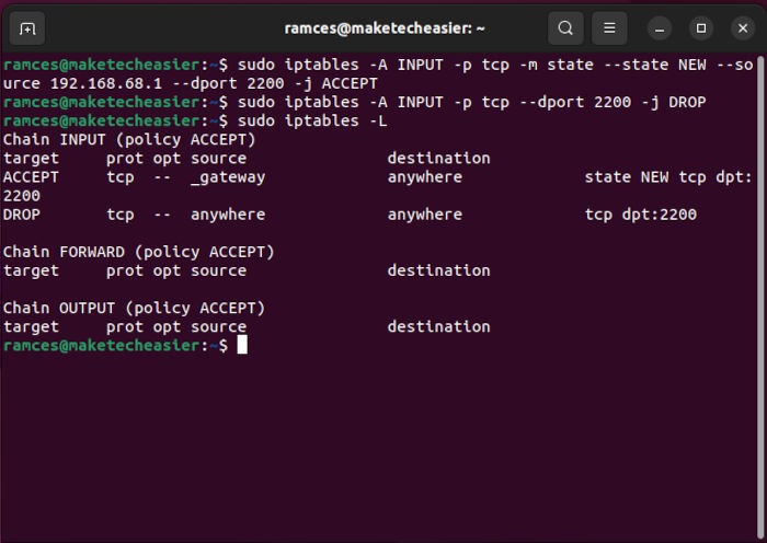 Ubuntu Ssh Server Secure 20 Filter Ip Address Firewall