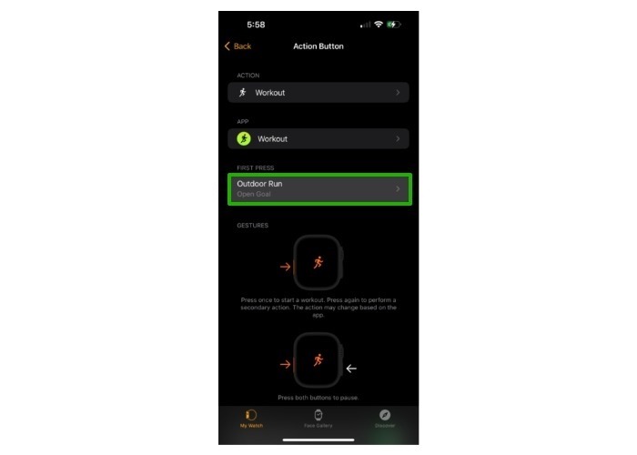 Ultra Action Button First Press Action
