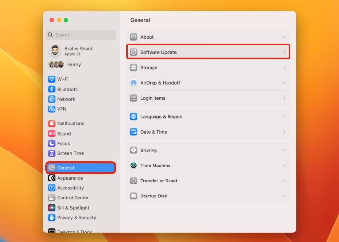 Ventura Software Update