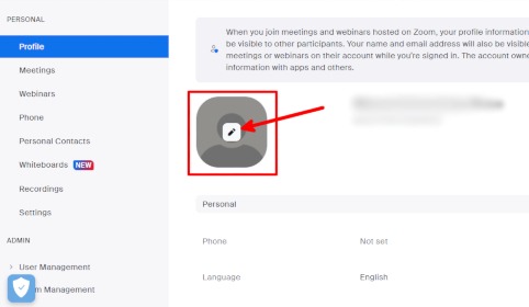 Zoom Web Change Photo