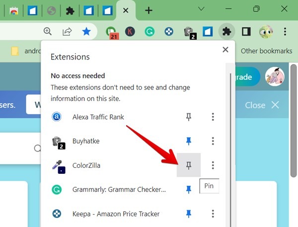 Chrome Extension Enable And Pin