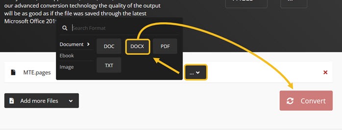 Cloudconvert Choose Extention