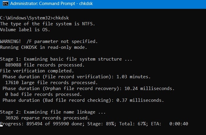 Common Windows Problems Solution Chkdsk