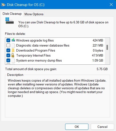 Common Windows Problems Solution Disk Cleanup