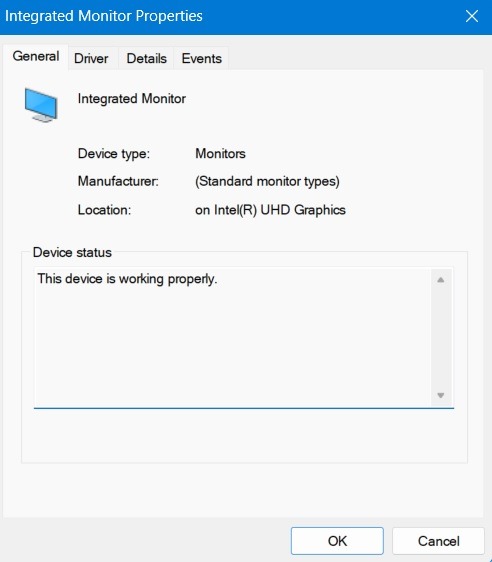 Common Windows Problems Solution Integrated Monitor Properties