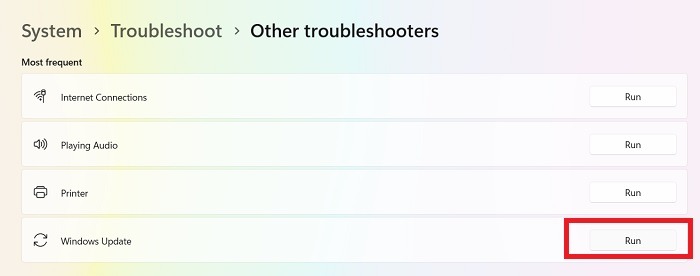 Common Windows Problems Solution Other Troubleshooter Windows Update