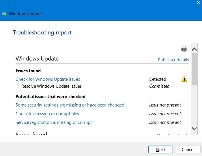 Common Windows Problems Solution Other Troubleshooting Report Windows Update