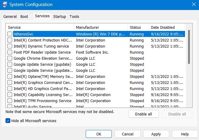 Common Windows Problems Solution System Configuration Disable A