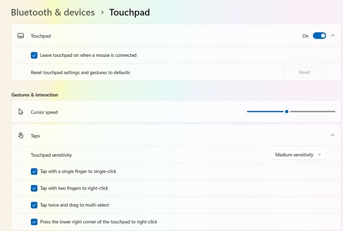 Common Windows Problems Solution Touchpad Settings
