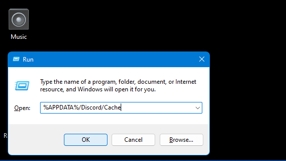 Discord Windows 11 Run Dialog