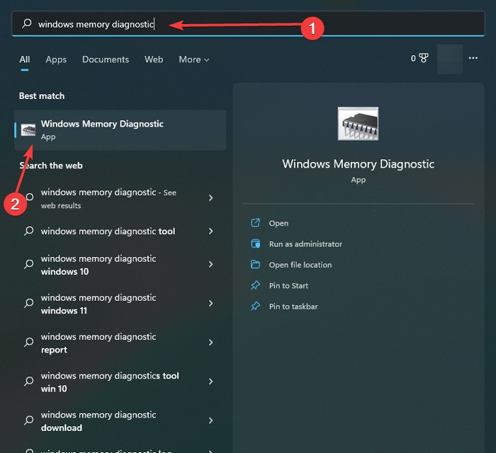 File Explorer Errors Memory Dignostic