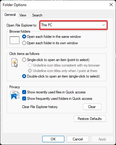 File Explorer Errors Open File Explorer To Settings