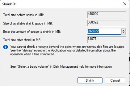 File Explorer Error Modifying Storage Space