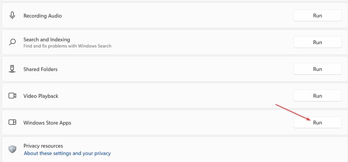 Fix Calculator - Run Windows Store Apps Troubleshooter to fix Calculator App Not Working on Windows 10/11