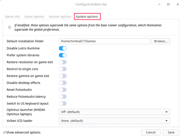 Gamemode Lutris Configuration