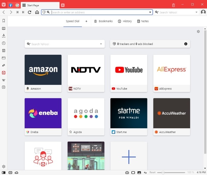 Screenshot of Vivaldi window