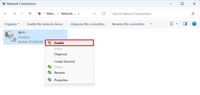 WiFi-Network-Not Showing-Up-Enable-Adapter