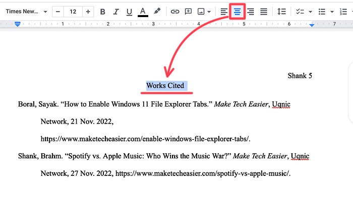 Mla Header Alignment
