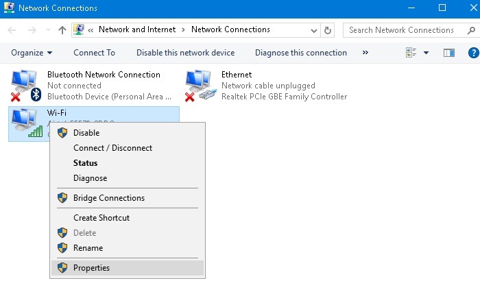 Microsoft Store Not Working Network Connections Right Click Properties