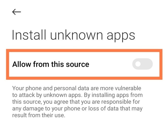 Installing unknown apps