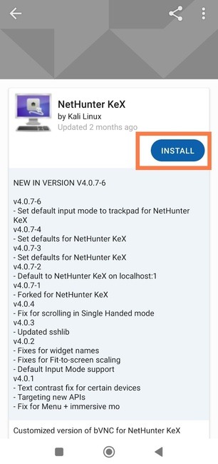 Installing NetHunter KeX from NetHunter Store 