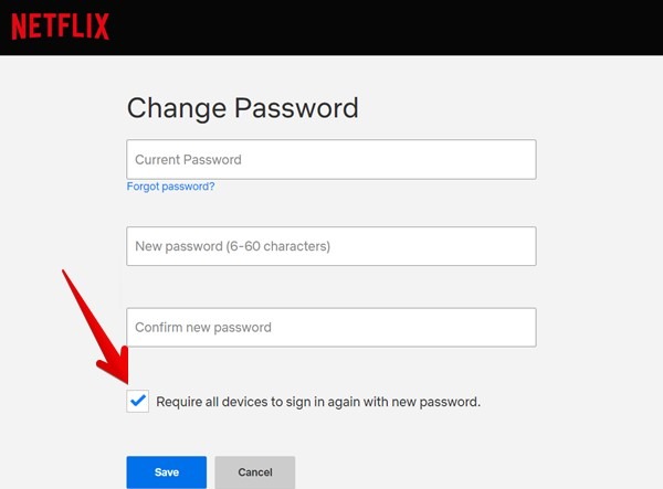 Netflix Password Change