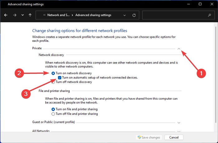 Network Enable Network Discovery