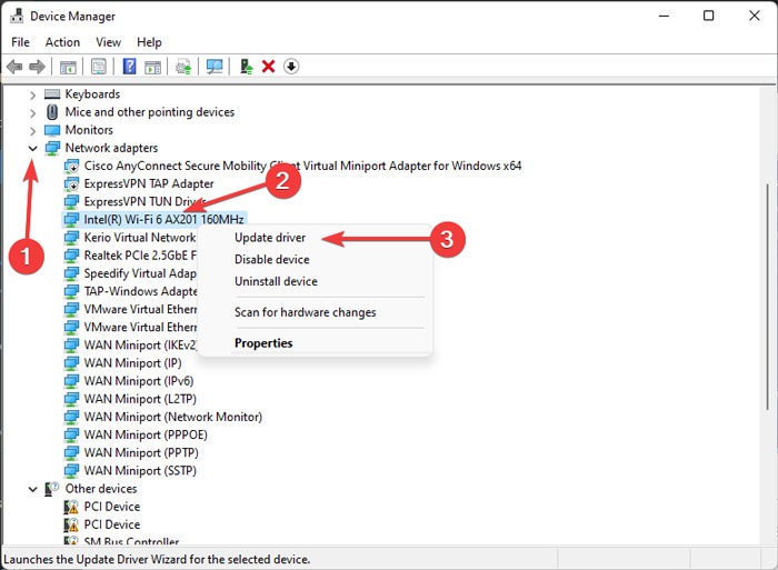 Network Update Network Driver