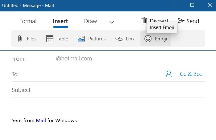 Outlook Add Emojis Mail App Windows11 Insert Emoji