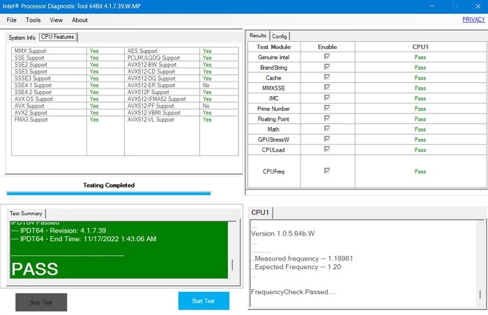 Reasons Computer Crashes Intel Processor Diagnostics Tool