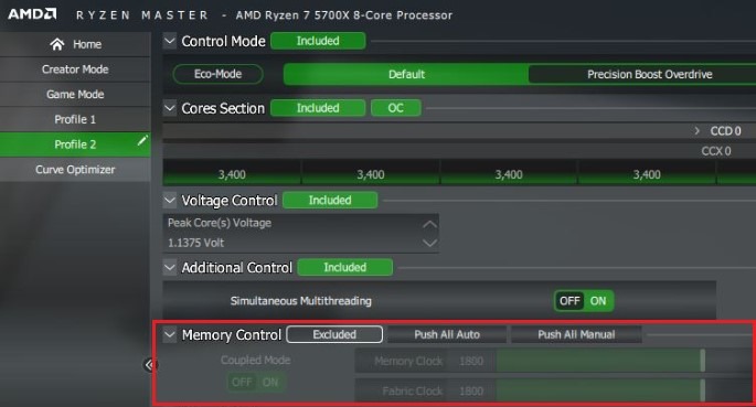 Ryzen Master Ram Overclocking Memory Control Excluded