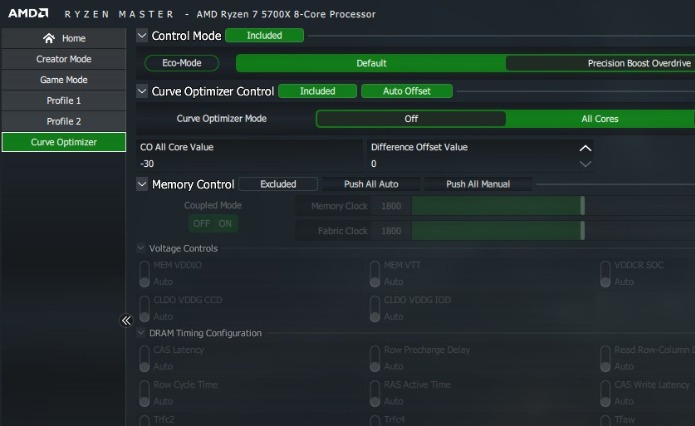 Ryzen Master Curve Optimizer apply changes