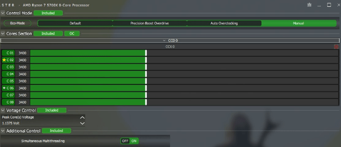 Ryzen Master Manual overclock