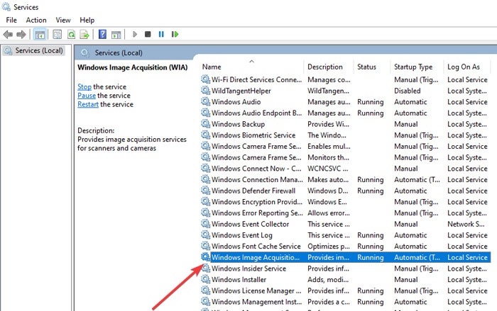 Scanner Finding Windows Image Aquisition Service 3