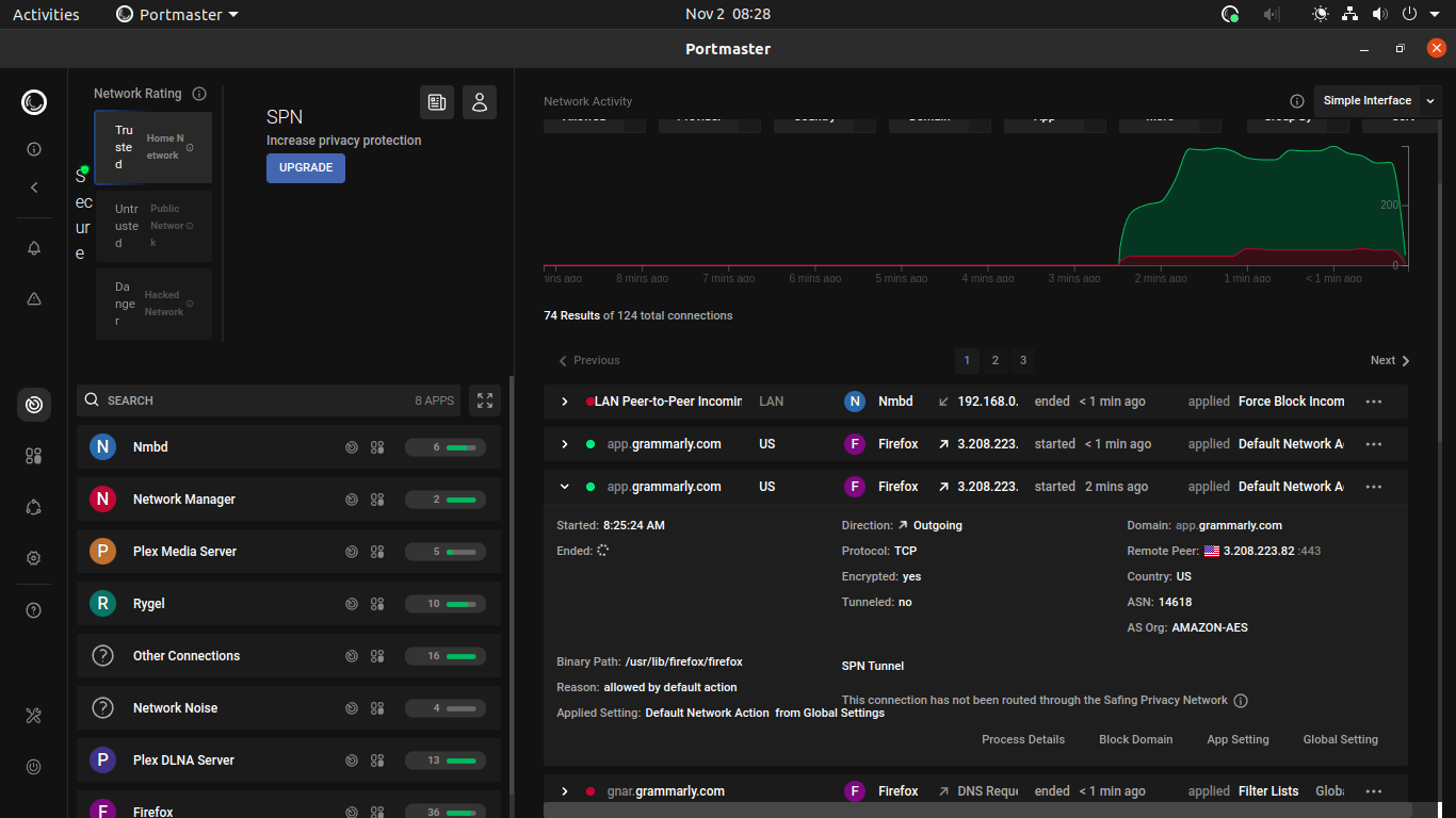 Portmaster Network Activity