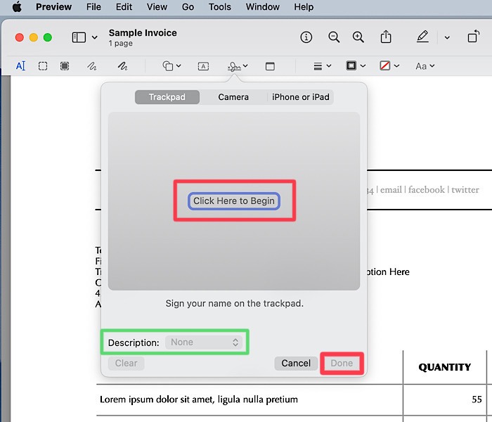 Signature Click Here Description