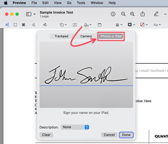 Signature Iphone Ipad
