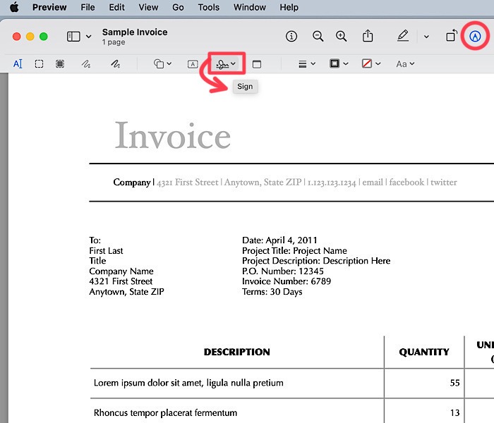 Signature Markup Sign