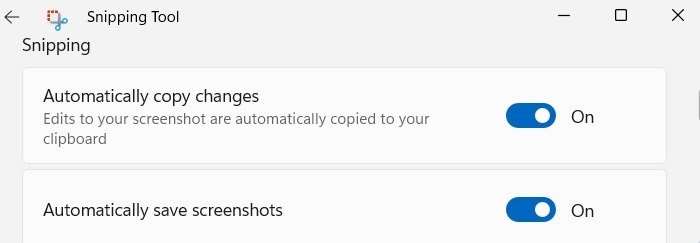 Snipping Tool Not Working Automatically Copy Changes Enabled 1