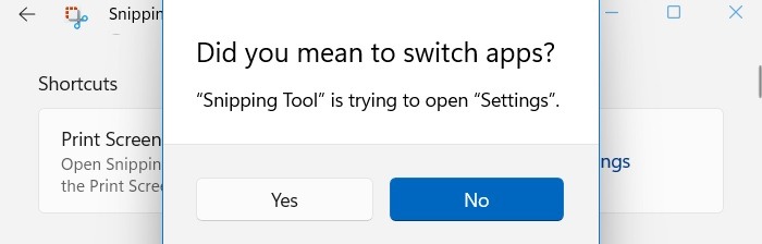 Snipping Tool Not Working Did You Mean To Switch Apps
