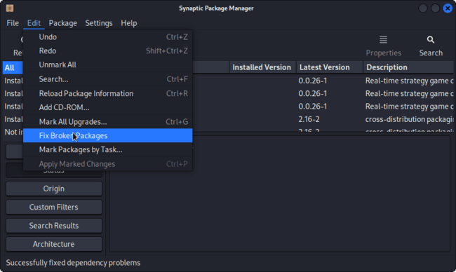 Fixing Broken Dependencies