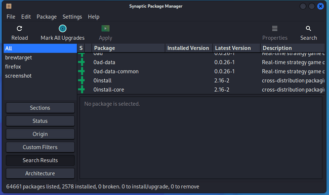 List of all packages 